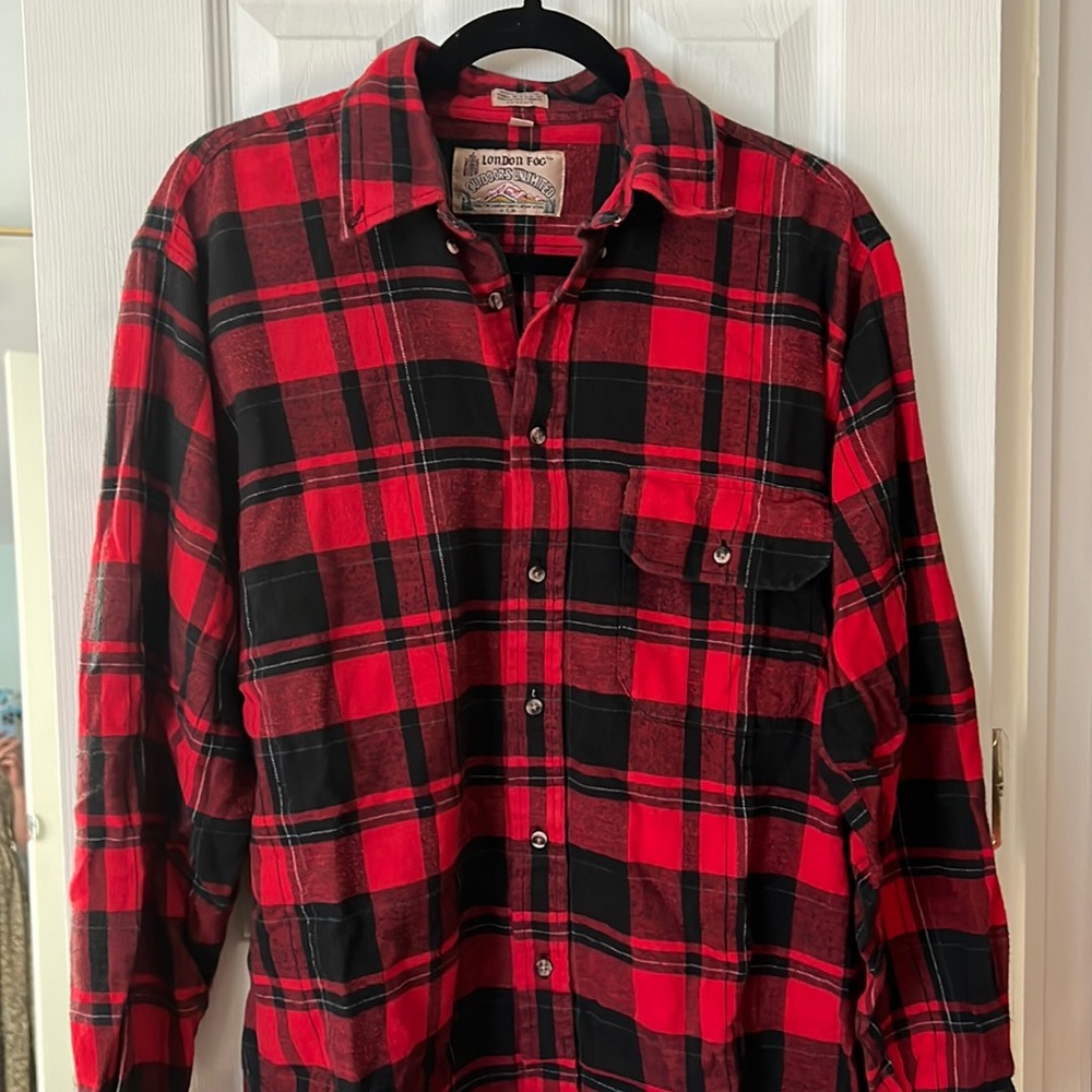London fog red plaid flannel